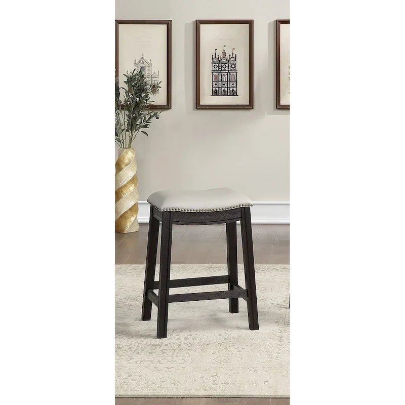 Tabouret de bar en PU gris, lot de 2