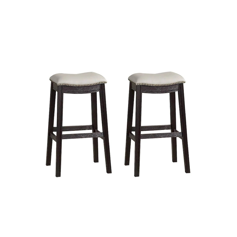 Tabouret de bar en PU gris, lot de 2