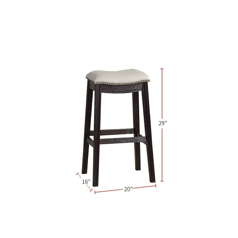 Tabouret de bar en PU gris, lot de 2