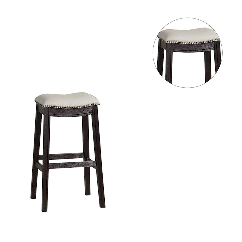 Tabouret de bar en PU gris, lot de 2