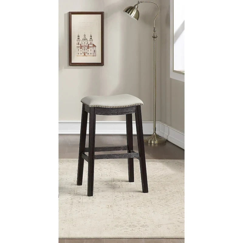 Tabouret de bar en PU gris, lot de 2
