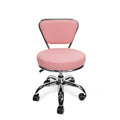 Tabouret court réglable Dayton 13 à 15, chaise basse à roulettes avec dossier, rose - N/A