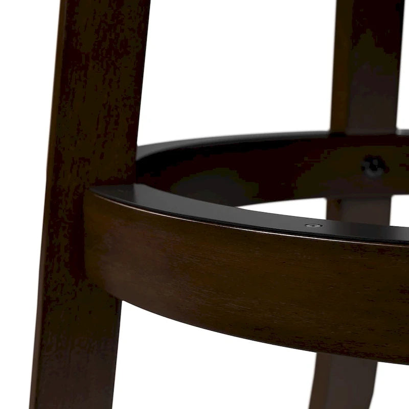 Lot de 2 tabourets de bar pivotants à hauteur de comptoir avec base en bois massif