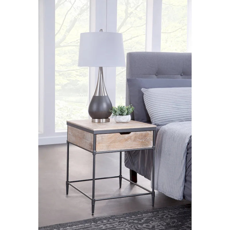 Table d'appoint carrée en bois massif de manguier Fenway