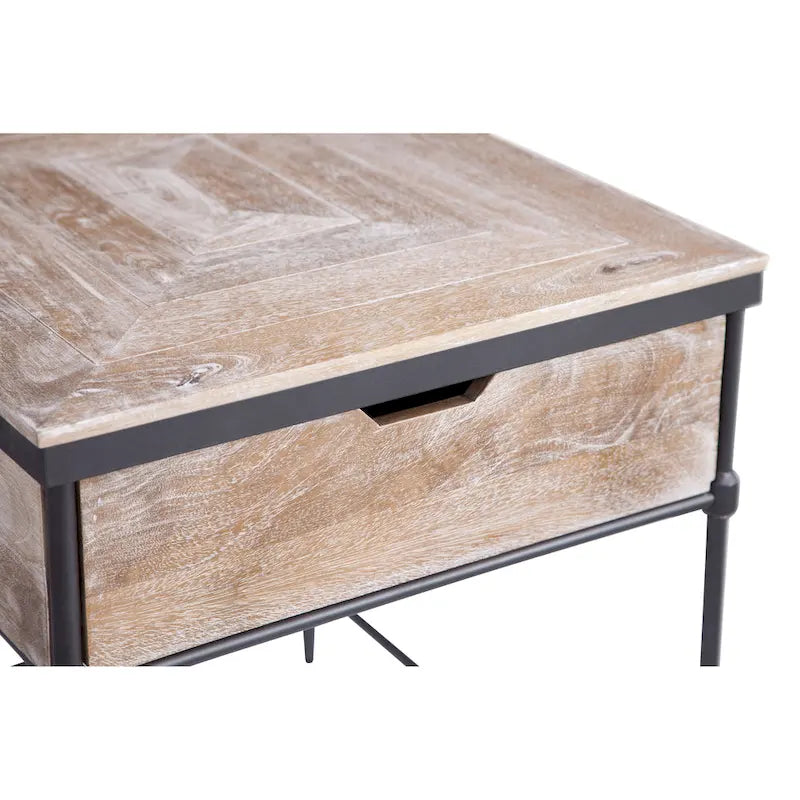 Table d'appoint carrée en bois massif de manguier Fenway