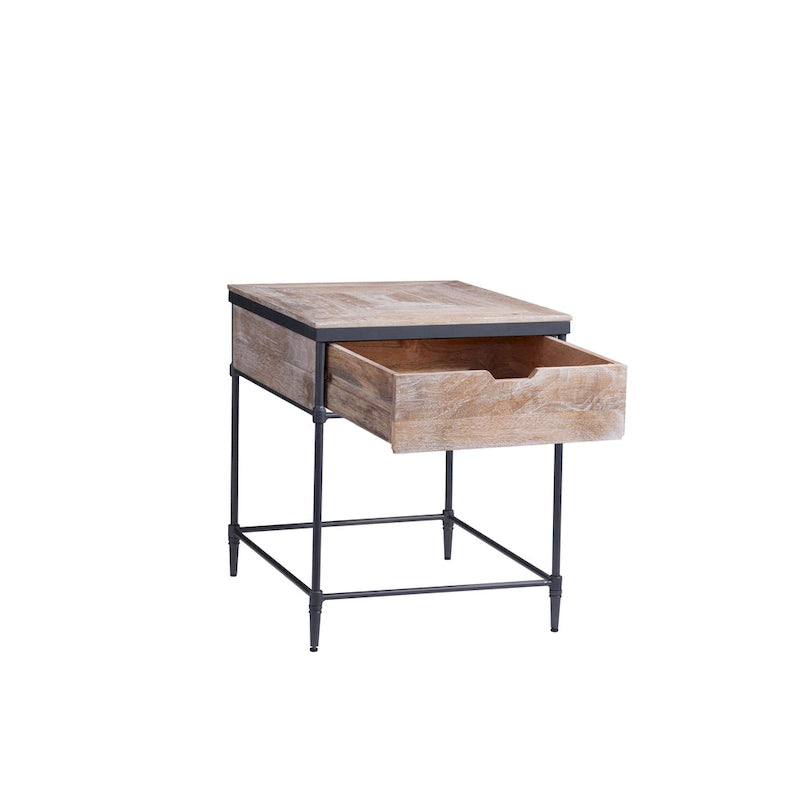 Table d'appoint carrée en bois massif de manguier Fenway