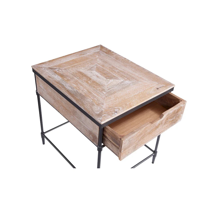 Table d'appoint carrée en bois massif de manguier Fenway