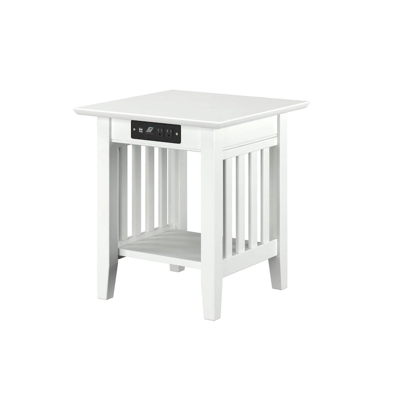 Table d'appoint Mission avec station de recharge – Blanc