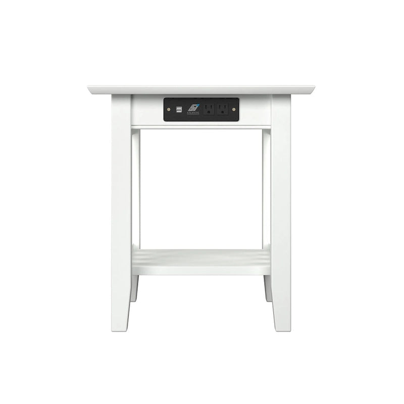 Table d'appoint Mission avec station de recharge – Blanc