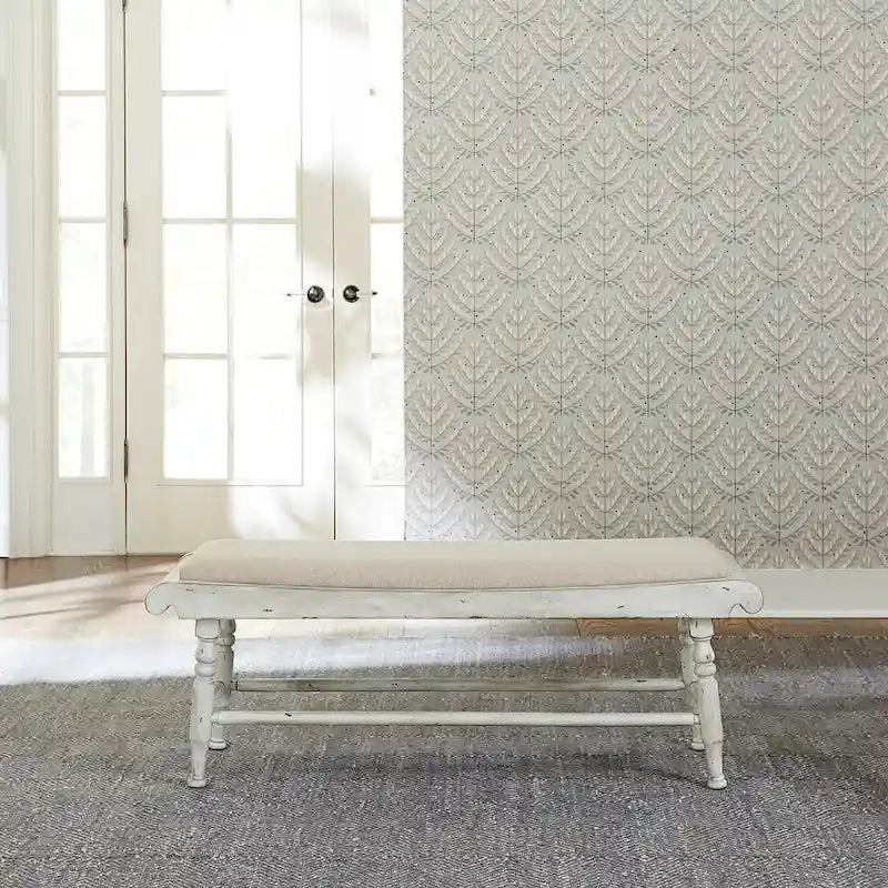 Ensemble de 6 pièces de table à tréteaux Whitney en lin antique et gris vieilli