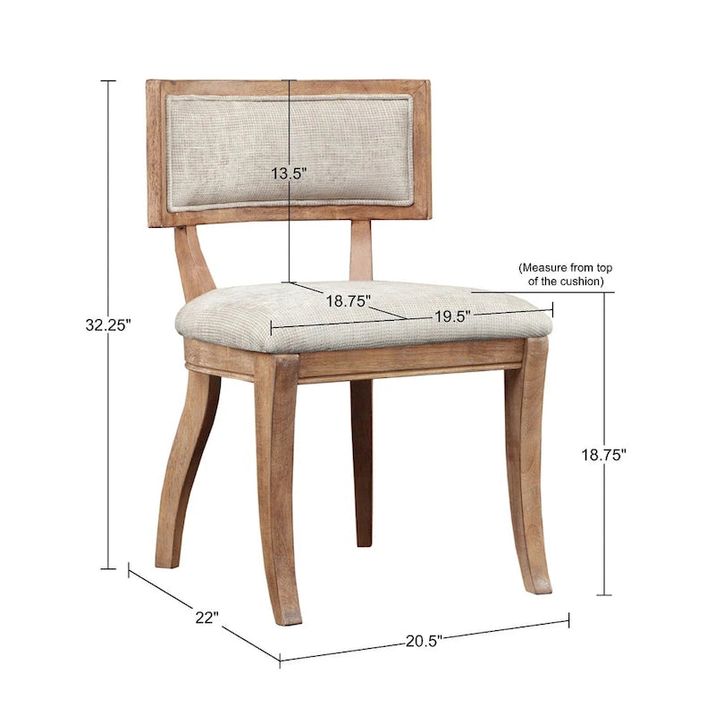 Madison Park Signature Marie Chaise de Salle à Manger Beige/Naturel Clair - Lot de 2