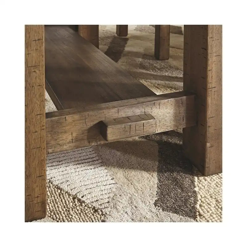 Table à rallonges hauteur comptoir Moriville - Marron grisé - 36 L x 86 P x 36 H