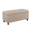 Banc de rangement capitonné en tissu Muir Tan Copper Grove