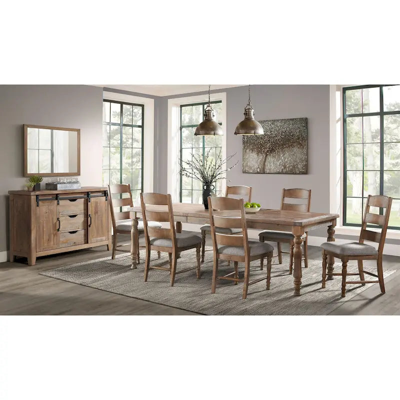 Chaise d'appoint Highland, dossier échelle avec assise rembourrée (Lot de 2)