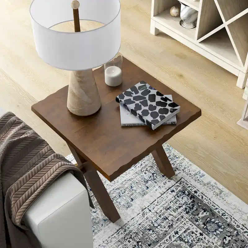 Table d'appoint Mav Transitional en bois massif de noyer de 24 pouces par Furniture of America