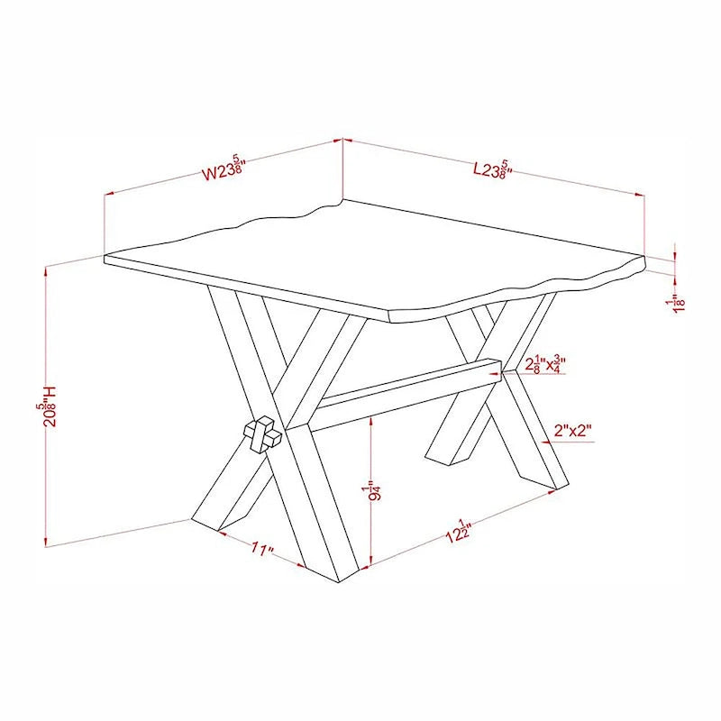 Table d'appoint Mav Transitional en bois massif de noyer de 24 pouces par Furniture of America