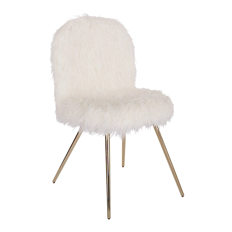 Fauteuil d'appoint en similicuir blanc Conklin Silver Orchid