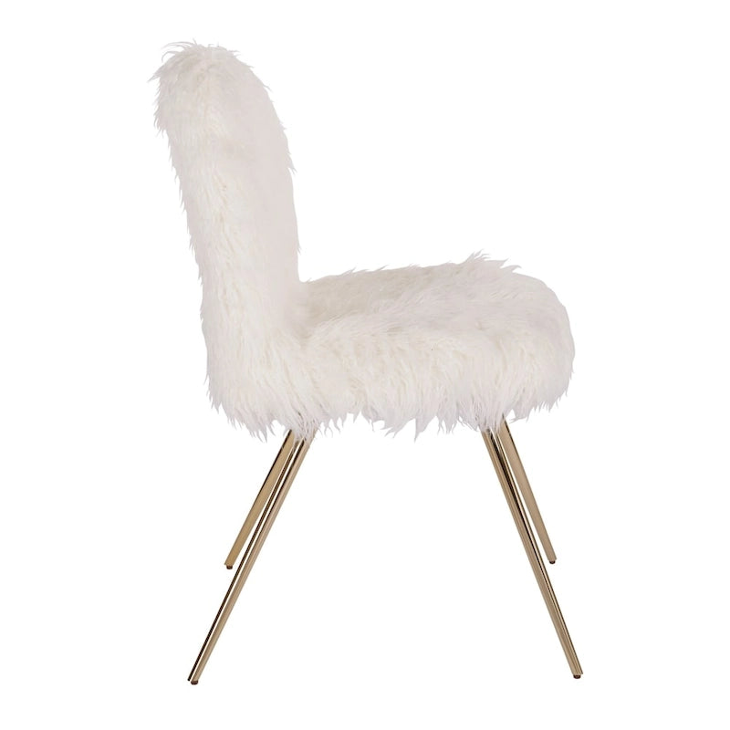 Fauteuil d'appoint en similicuir blanc Conklin Silver Orchid