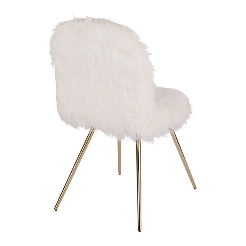 Fauteuil d'appoint en similicuir blanc Conklin Silver Orchid