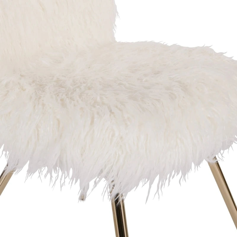 Fauteuil d'appoint en similicuir blanc Conklin Silver Orchid