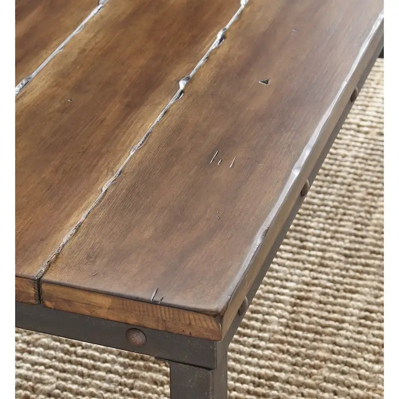 Console industrielle Steve Silver Gatling en bois naturel