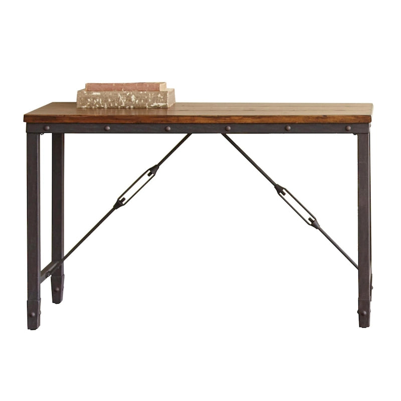 Console industrielle Steve Silver Gatling en bois naturel
