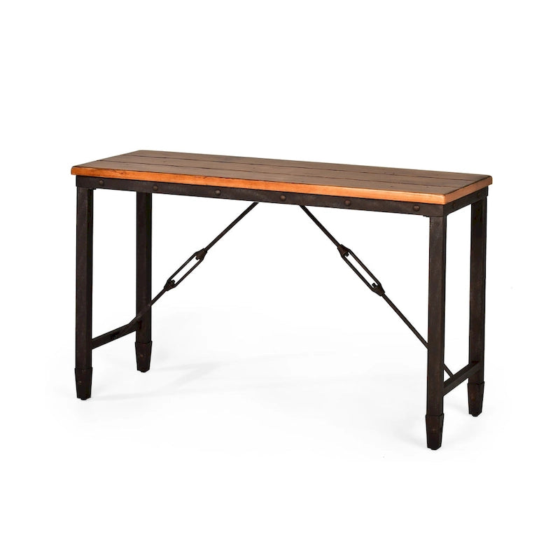 Console industrielle Steve Silver Gatling en bois naturel