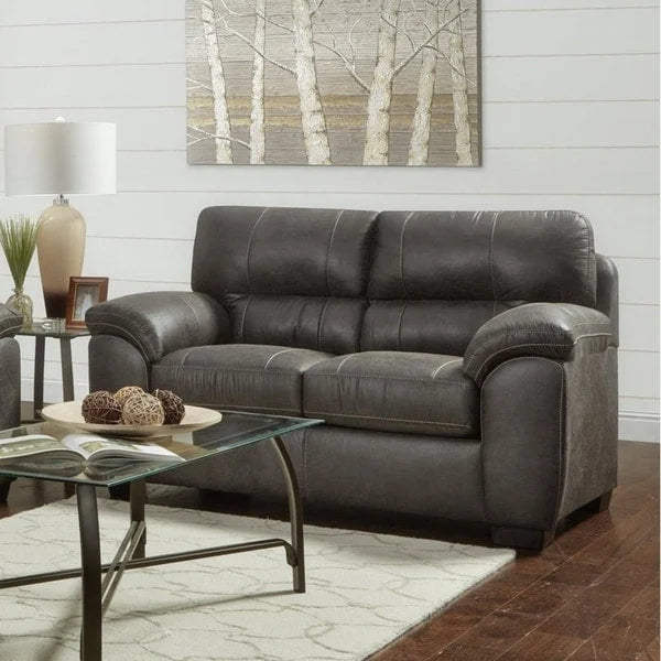 Ensemble de canapé 4 pièces Tirana de Roundhill Furniture, en tissu contemporain, avec accoudoirs et coussins moelleux, couleur frêne séquoia