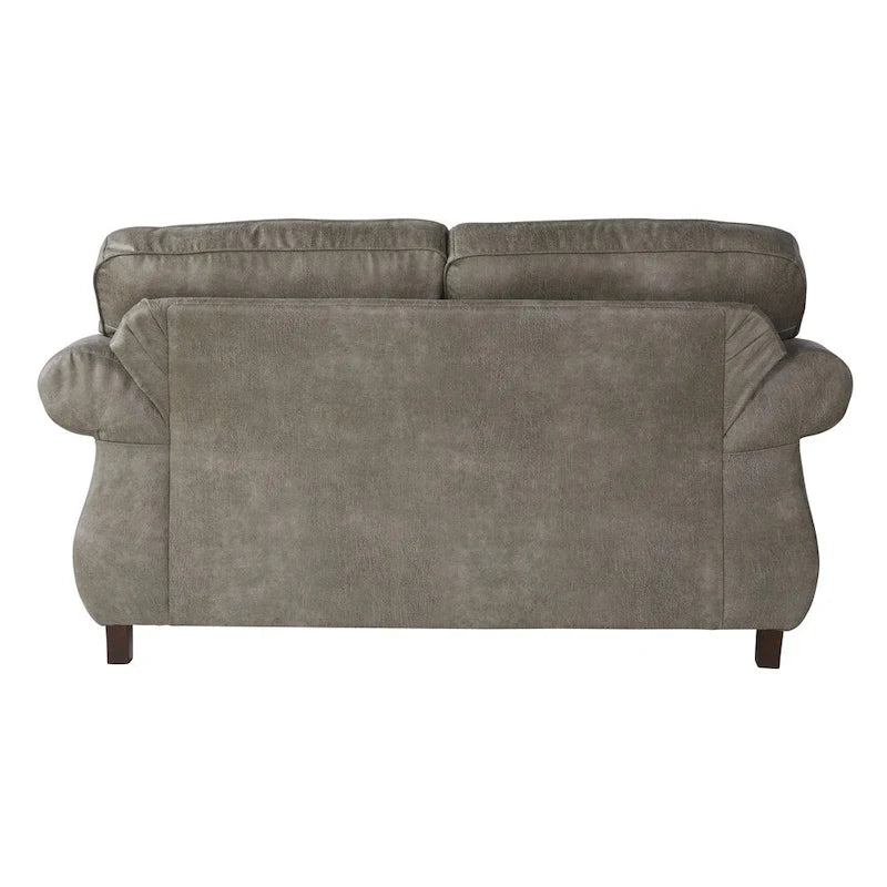 Causeuse Roundhill Furniture Leinster en similicuir gris pierre avec clous décoratifs