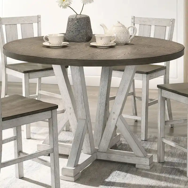Table ronde Theile Ash Brown de 48 pouces de hauteur comptoir par Furniture of America