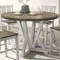 Table ronde Theile Ash Brown de 48 pouces de hauteur comptoir par Furniture of America