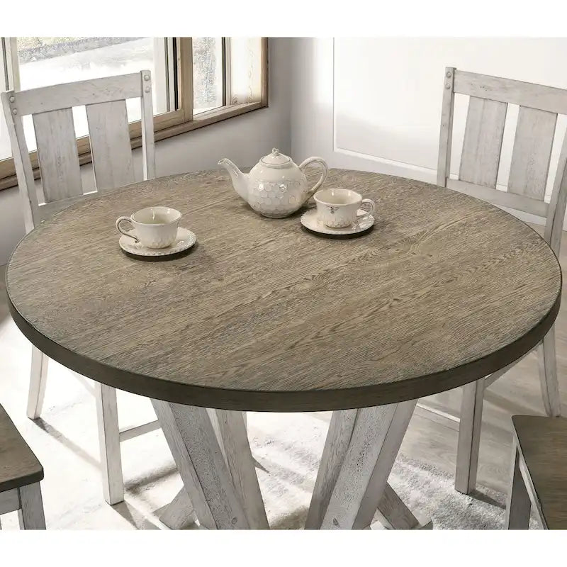 Table ronde Theile Ash Brown de 48 pouces de hauteur comptoir par Furniture of America