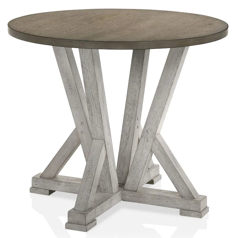 Table ronde Theile Ash Brown de 48 pouces de hauteur comptoir par Furniture of America