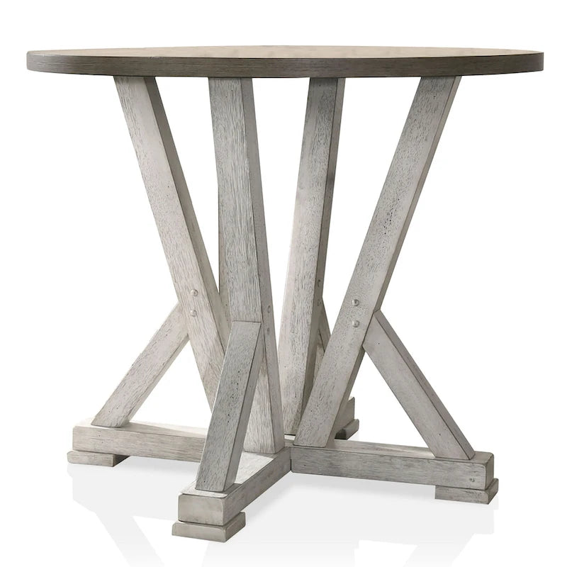Table ronde Theile Ash Brown de 48 pouces de hauteur comptoir par Furniture of America