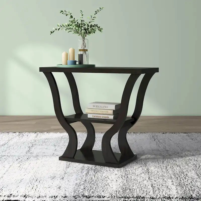 DH Table console avec étagère ouverte Espresso BASIQUE 99 cm par Denhour