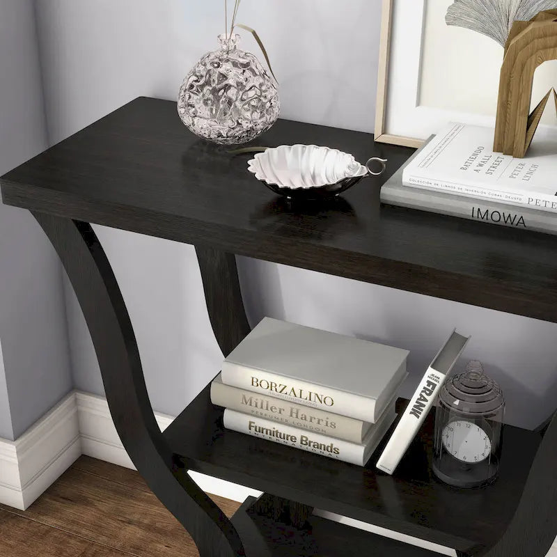 DH Table console avec étagère ouverte Espresso BASIQUE 99 cm par Denhour