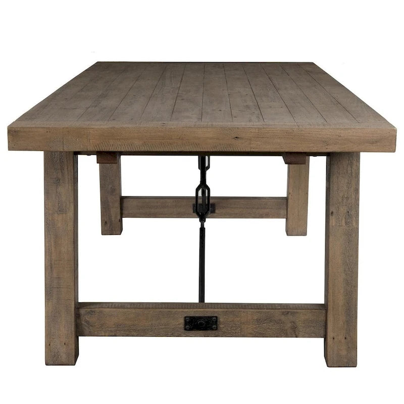Table de salle à manger à rallonge Carbon Loft Pallero en pin recyclé de 82 po