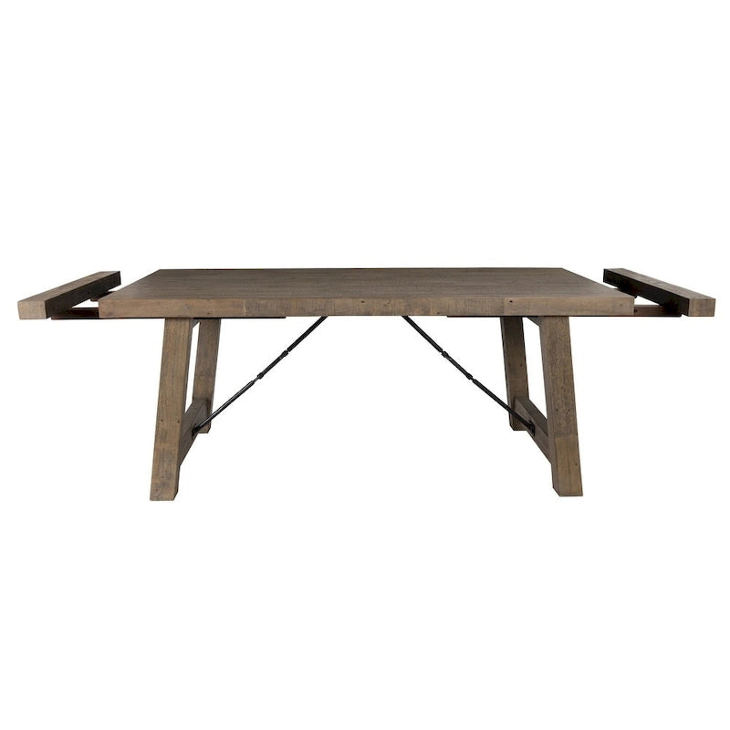 Table de salle à manger à rallonge Carbon Loft Pallero en pin recyclé de 82 po