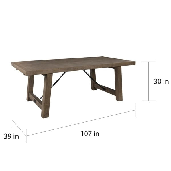 Table de salle à manger à rallonge Carbon Loft Pallero en pin recyclé de 82 po