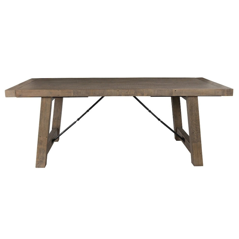 Table de salle à manger à rallonge Carbon Loft Pallero en pin recyclé de 82 po