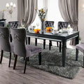  Amann Contemporary Black 84-inch Glass Top Dining Table