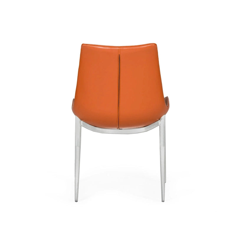 Chaise de salle à manger moderne Modrest Holt en éco-cuir cognac (lot de 2)