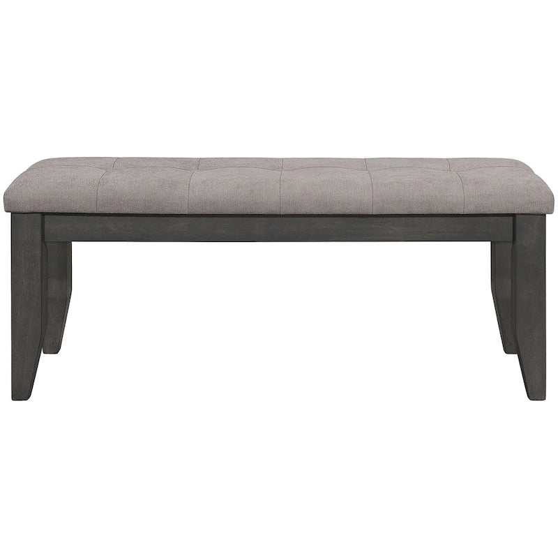 Banquette de salle à manger tendance en bois et tissu capitonné gris
