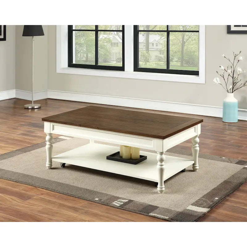 Ensemble de 3 tables d'appoint Jillian Ivory et Mocha Wood, Steve Silver