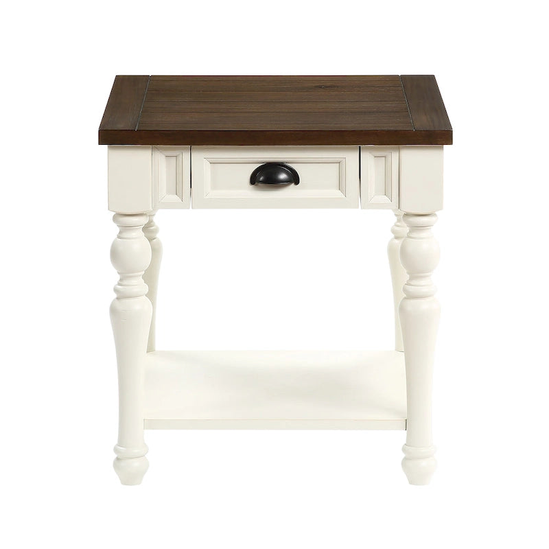 Ensemble de 3 tables d'appoint Jillian Ivory et Mocha Wood, Steve Silver
