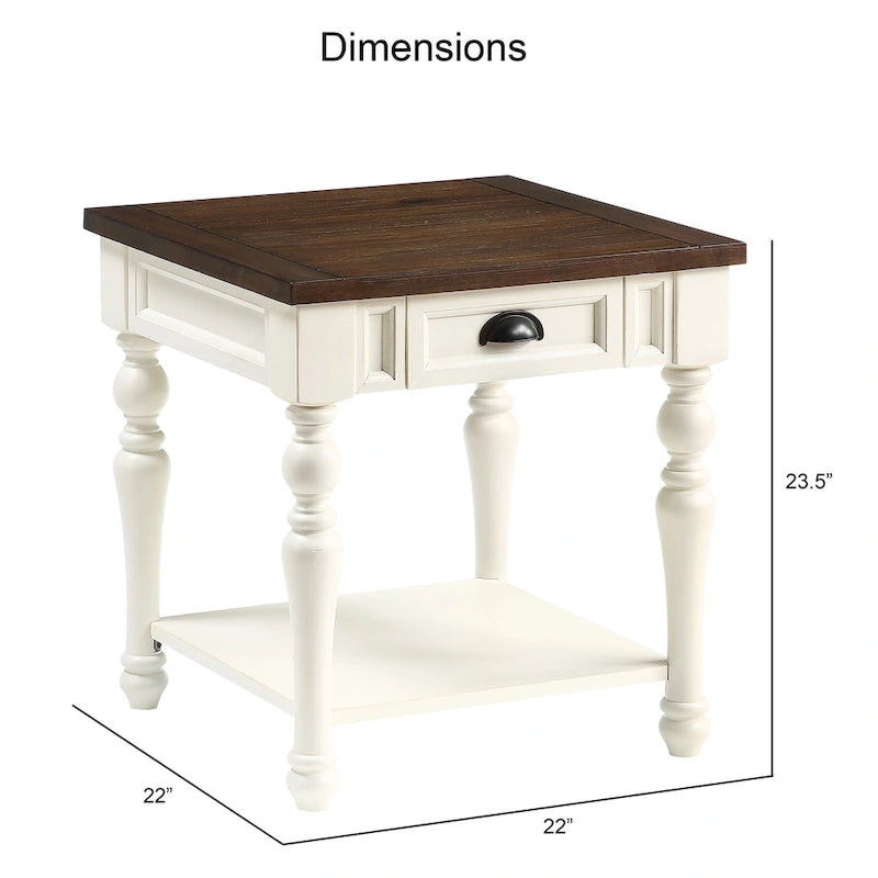 Ensemble de 3 tables d'appoint Jillian Ivory et Mocha Wood, Steve Silver