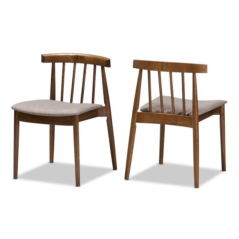 Ensemble de chaises de salle à manger en tissu beige Mid-Century par Baxton Studio