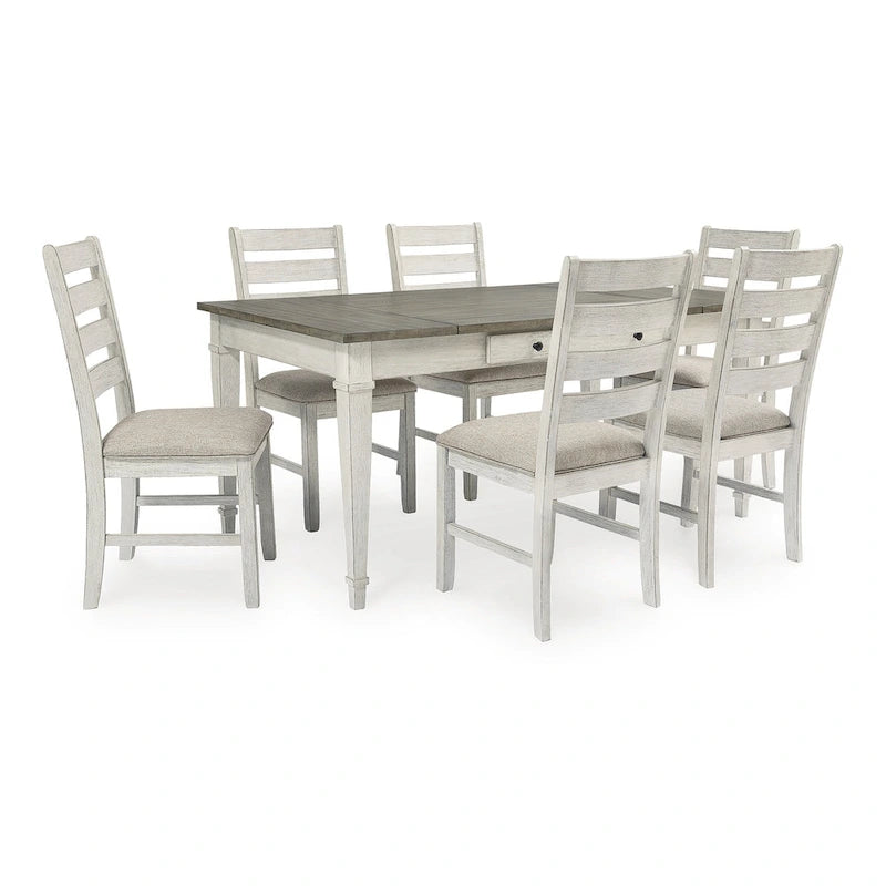 Ensemble de salle à manger 7 pièces blanc/marron clair Skempton de Signature Design by Ashley