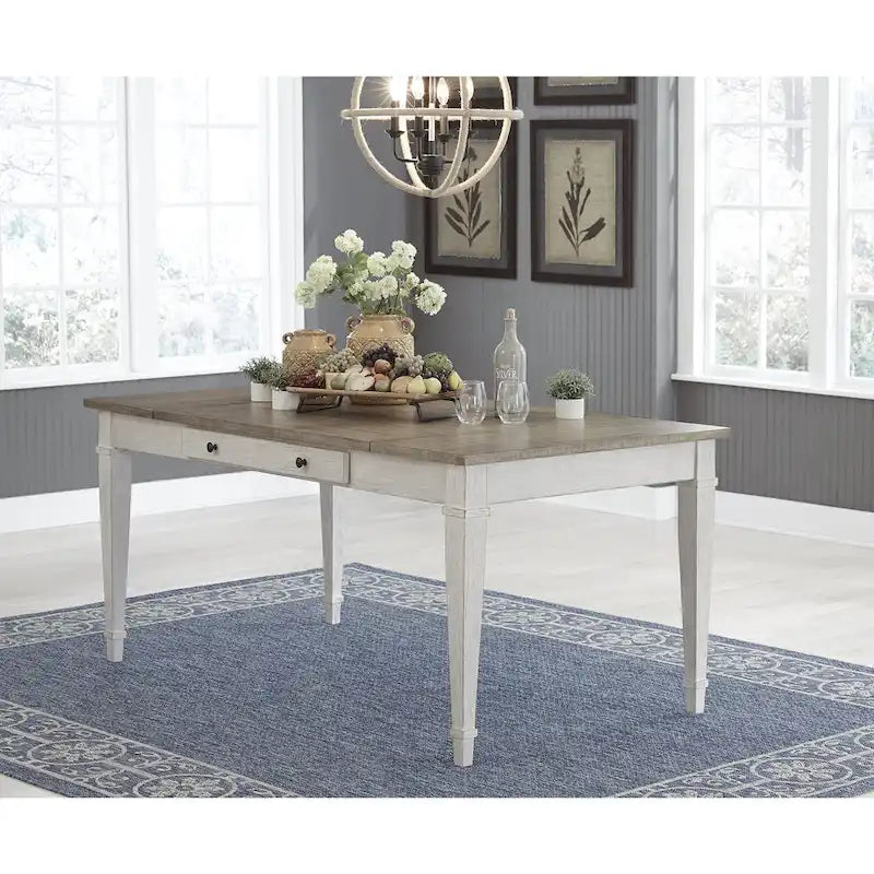 Ensemble de salle à manger 7 pièces blanc/marron clair Skempton de Signature Design by Ashley