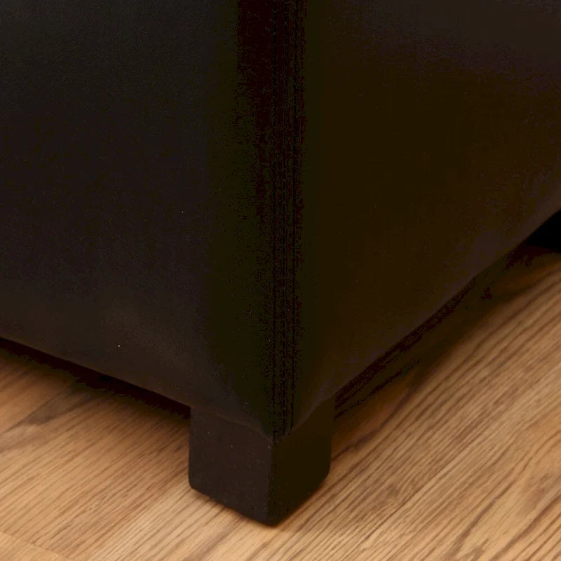 Banc de rangement en similicuir noir avec couvercle amovible Tiffany Ariel Black de Warehouse of Tiffany